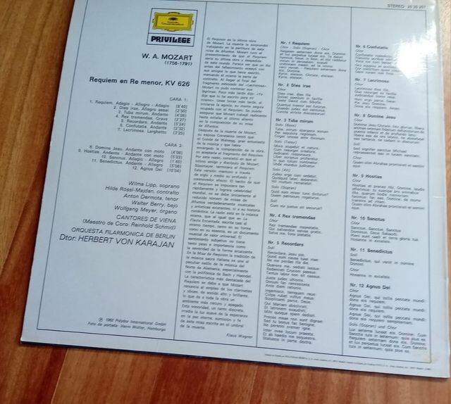 Vinilo Mozart Requiem - Karajan