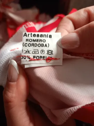 Traje flamenca niña rojo lunares blancos