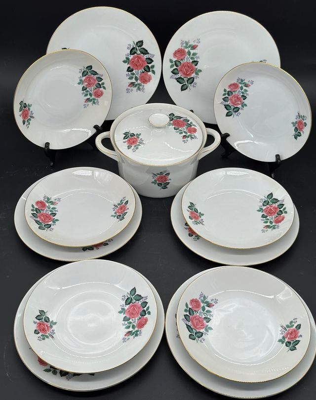 Vajilla - Scherzer Bavaria con decoración de rosas