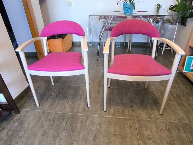 Comedor cristal 4 sillas morado