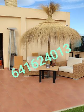 Sombrillas de carri verzo mimbre