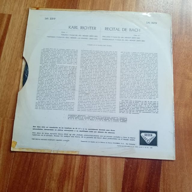 Vinilo Karl Richter - Bach Órgano