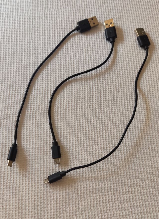 3 cavi da USB a microUSB - neri Tipo A
