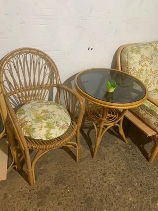 SET DE MIMBRE ANTIGUO