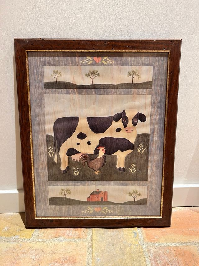 Cuadros granjeros: vaca & conejo