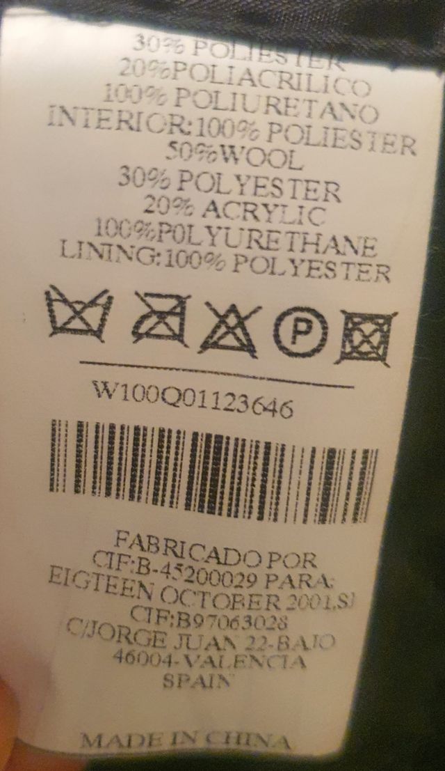 Chaqueta tweed October negra-beige