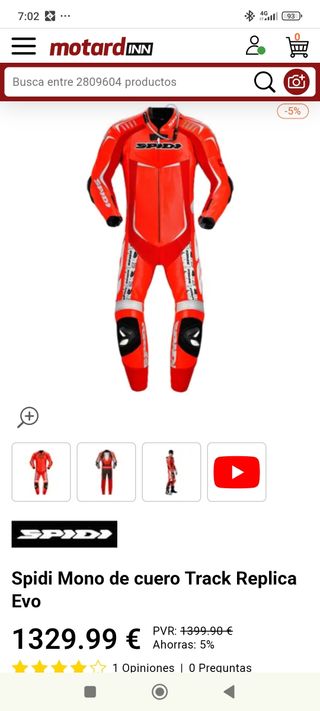 Spidi Mono de cuero Track Replica Evo 50