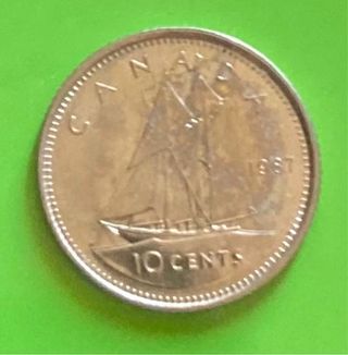 Due Monete da 10 centesimi Canada 1987