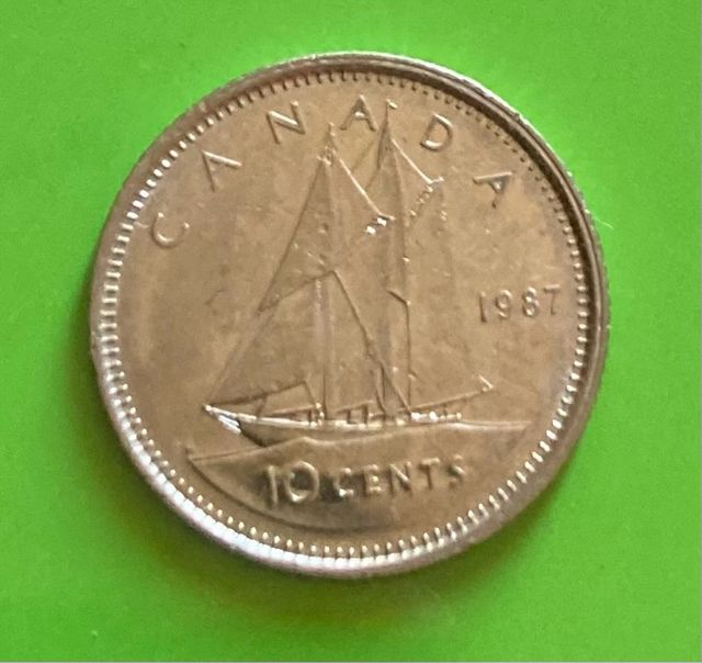 Due Monete da 10 centesimi Canada 1987