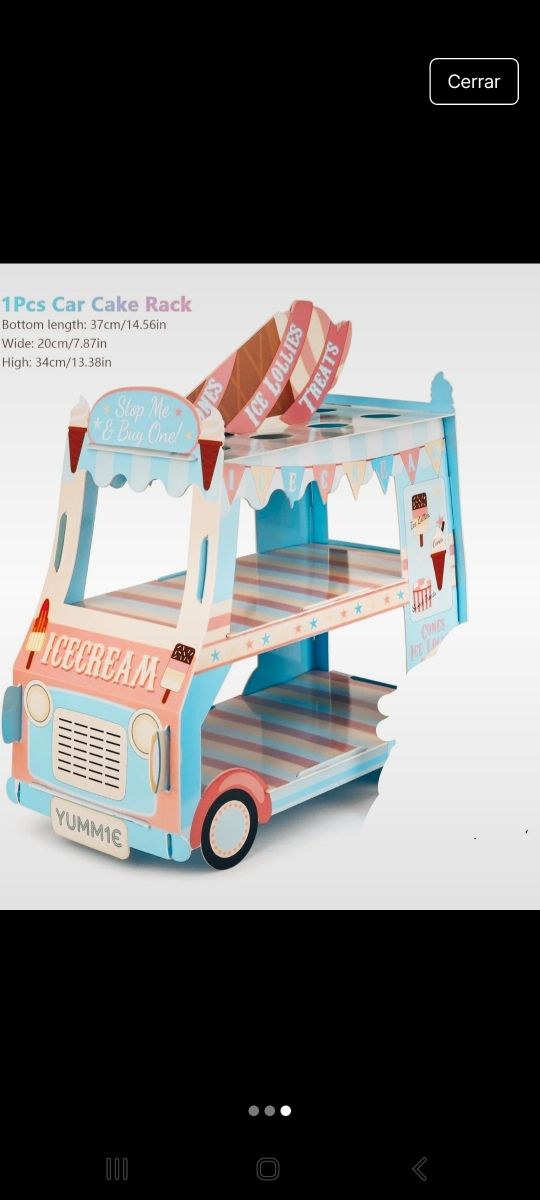 Expositor pastelitos carrito helados para fiesta