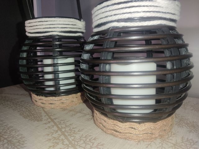 2 Candiles Vintage - Decoración artesanal