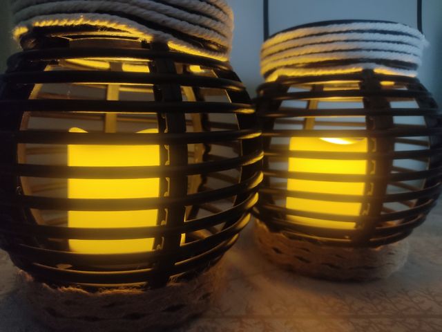 2 Candiles Vintage - Decoración artesanal