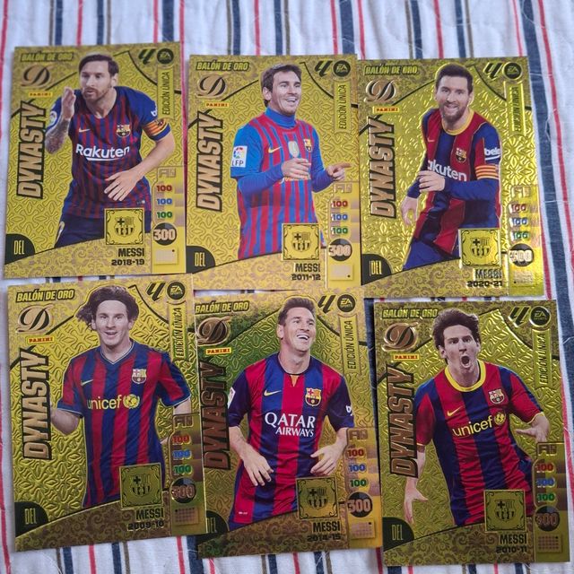 6 Cromos Messi Dynasty Panini