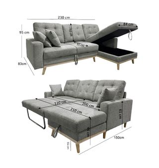 Sofa Cama de apertura italiana con arcon