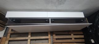 Conjunto 3 cubos almacenaje y mueble TV - Gris y b