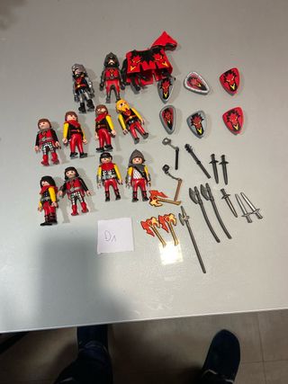 Lote1 ,caballeros dragon rojo playmobil