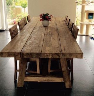 Mesa rústica de madera maciza (220x90cm)