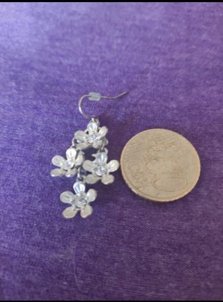 Pendientes flores plateado