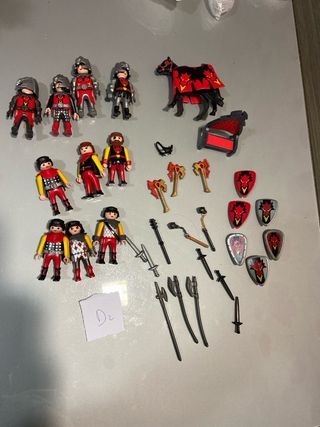 Lote2 ,playmobil caballeros dragon rojo