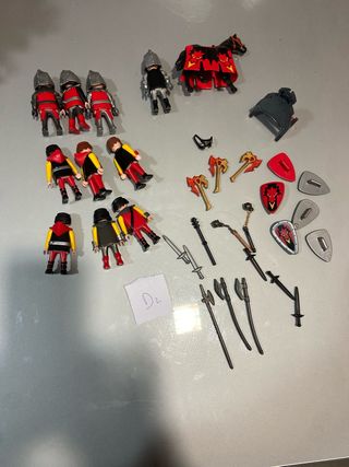Lote2 ,playmobil caballeros dragon rojo