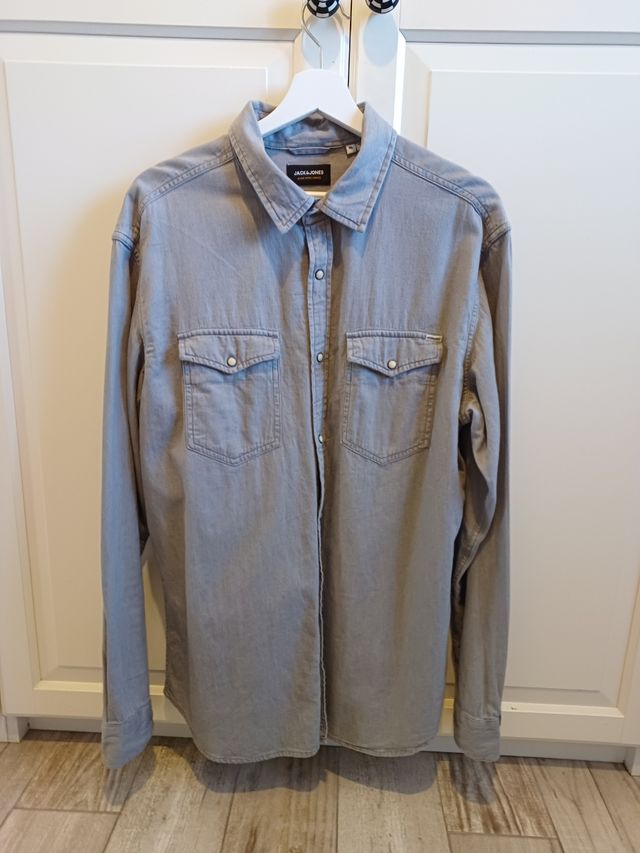 Camisa vaquera Jack & Jones gris