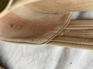 Zapatos vintage beige tacón medio 38