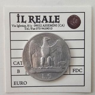Regno D'Italia Vitt.Em. III 5 Lire Aquilotto 1926