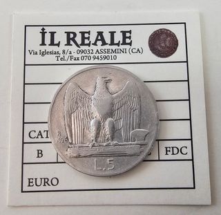 Regno D'Italia Vitt.Em. III 5 Lire Aquilotto 1926