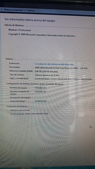 Ordenador Packard Bell sobremesa