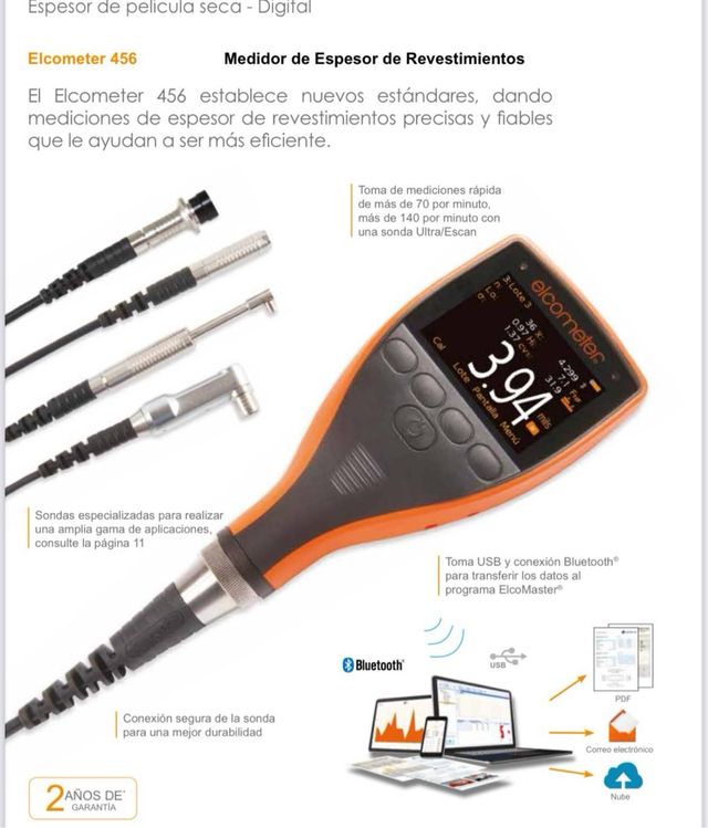 Medidor de espesor de recubrimiento (férreo ) 