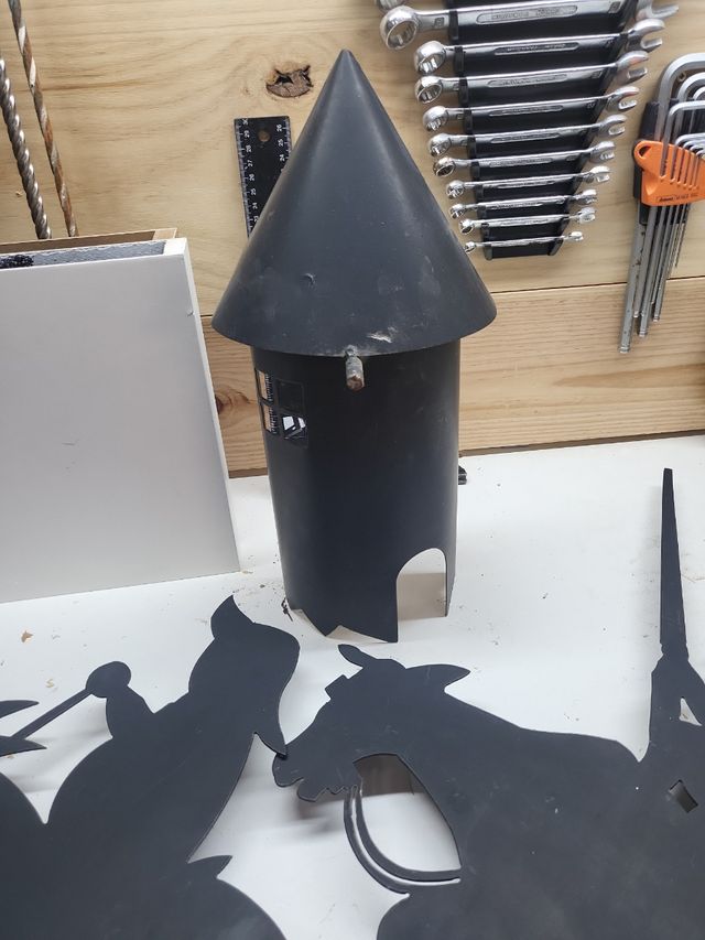 2 figuras Don Quijote metal