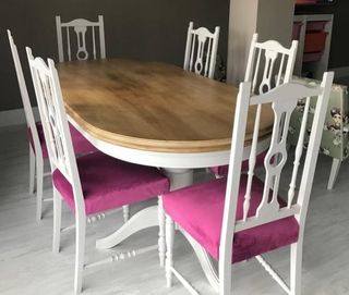 Mesa y sillas de comedor, "QUE PUEDES MODERNIZAR"