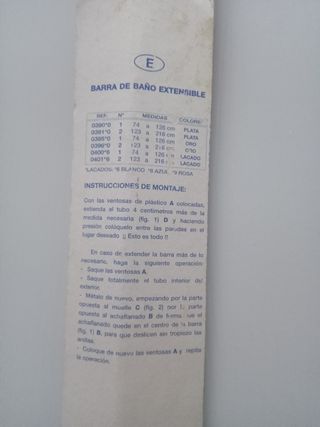 Barra de cortina de baño