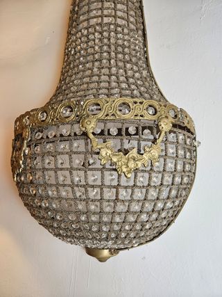 Aplique pared cristal dorado