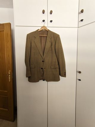 Americana cuadros beige-marró n