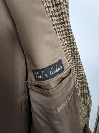 Americana cuadros beige-marró n