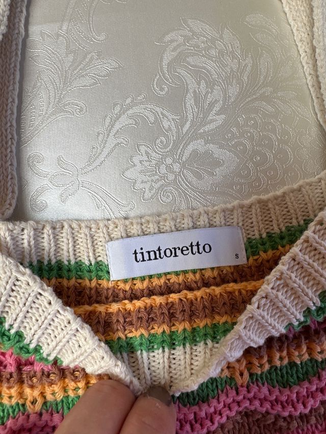 Top crochet Tintoretto multicolor talla S