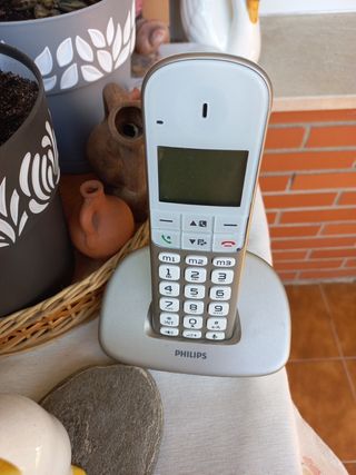 Teléfono Philips, inalámbrico, plata