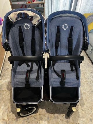 Bugaboo Donkey 2 gemelar azul + accesorios