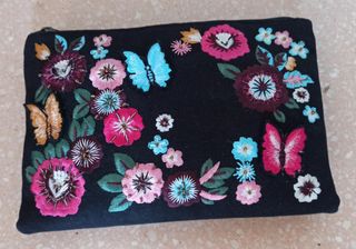 Monedero Bordado Flores - Multicolor