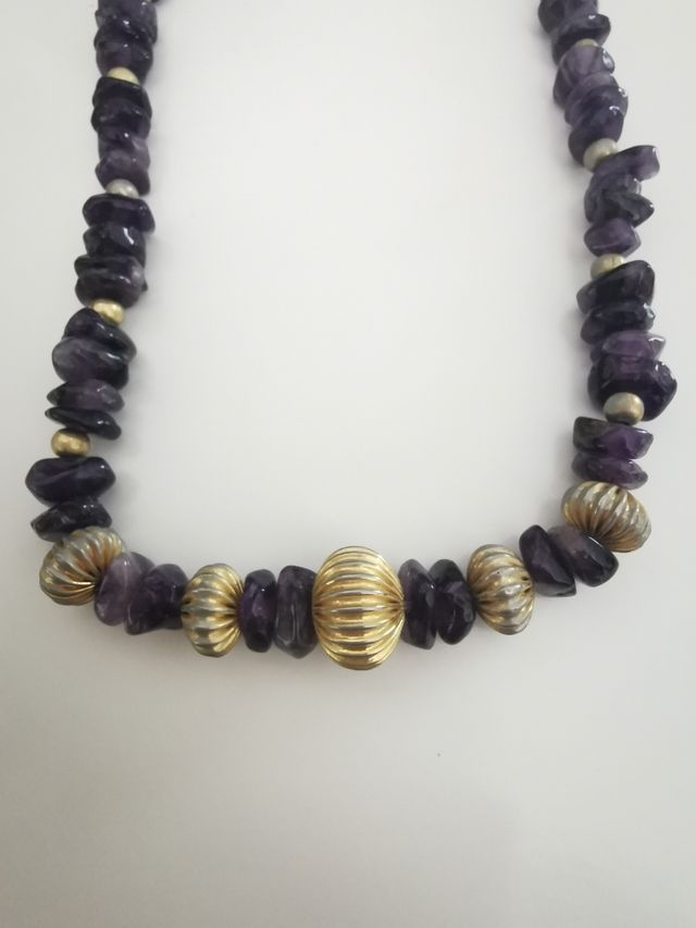 Collana di chips di ametista scura