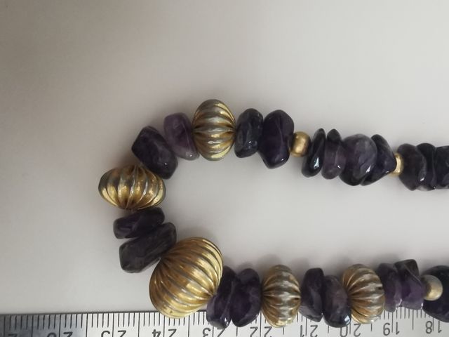 Collana di chips di ametista scura