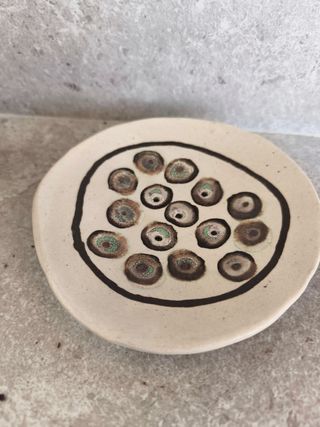 Set de baño de cerámica: jabonero y vaso, handmade