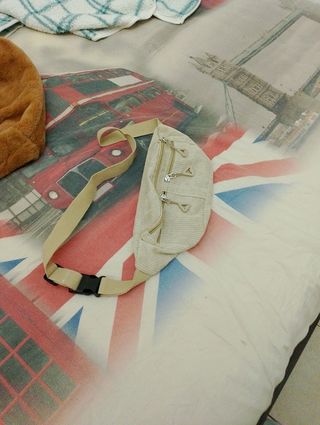 Borsa  e marsupio marroncino e beige