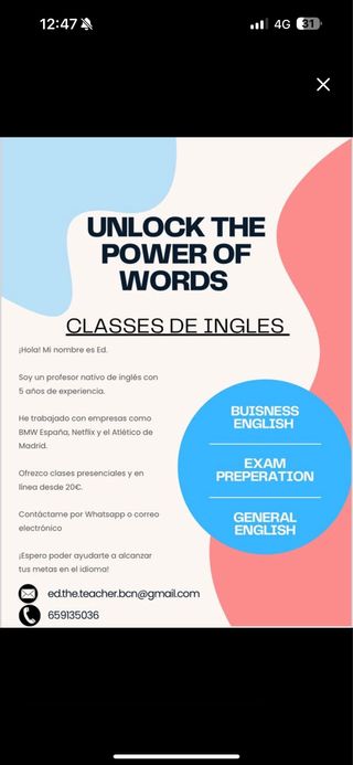 Profesor de Ingles Nativo