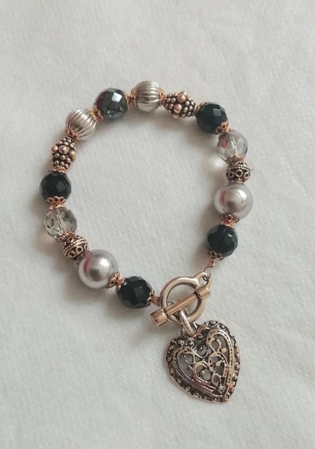 Bracciale vintage con charm cuore 