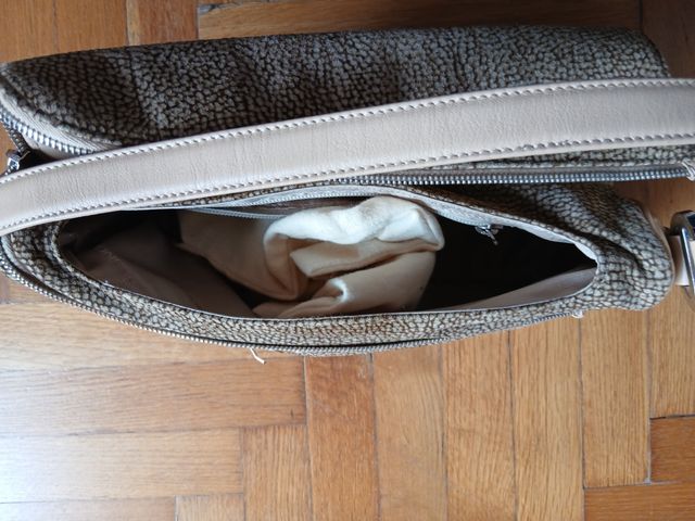 Borbonese borsa beige con manico spalla
