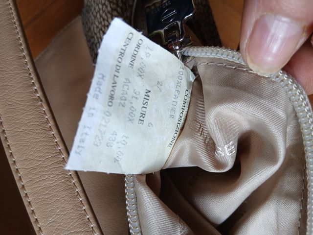 Borbonese borsa beige con manico spalla