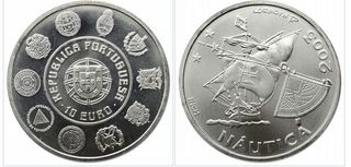 MONEDA PORTU 10 EUROS 2003 PLATA NAUTICA 40MM,27.G