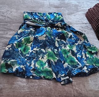 Vestido floral azul y verde